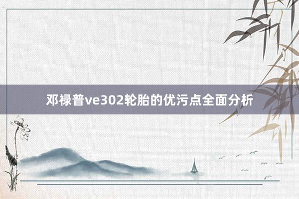 邓禄普ve302轮胎的优污点全面分析