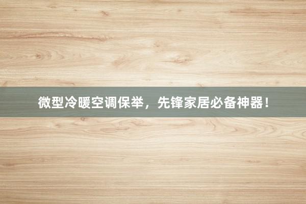 微型冷暖空调保举，先锋家居必备神器！